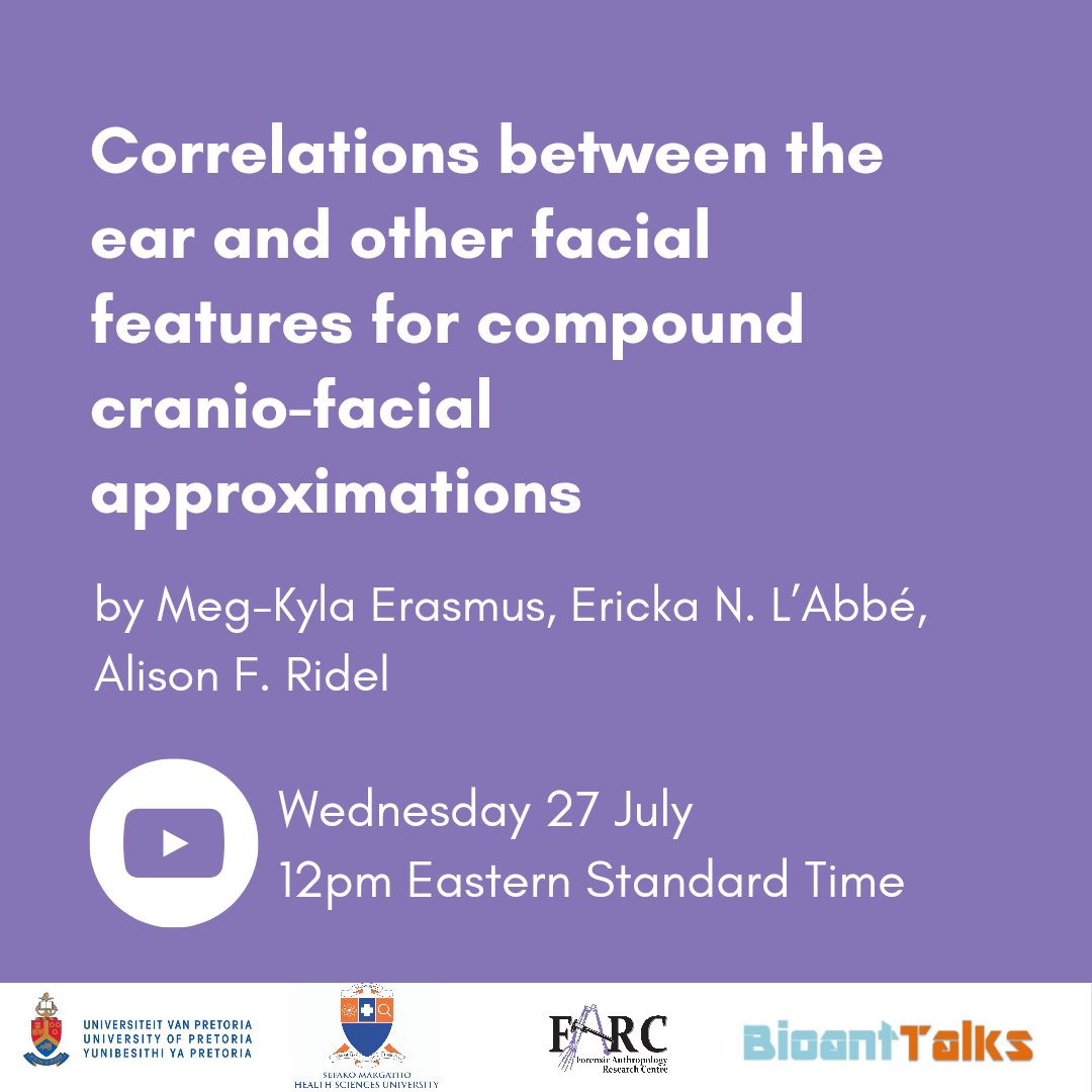 UPAnthro's tweet photo. Be sure to check out the presentations by our staff and students on the #BioantTalks YouTube Channel this week!
👇👇👇
https://t.co/cKDnrLmYes
#forensicanthropology #virtualosteology #unidentifiedpersons #digitalanthropology https://t.co/8BJCDhO4lU