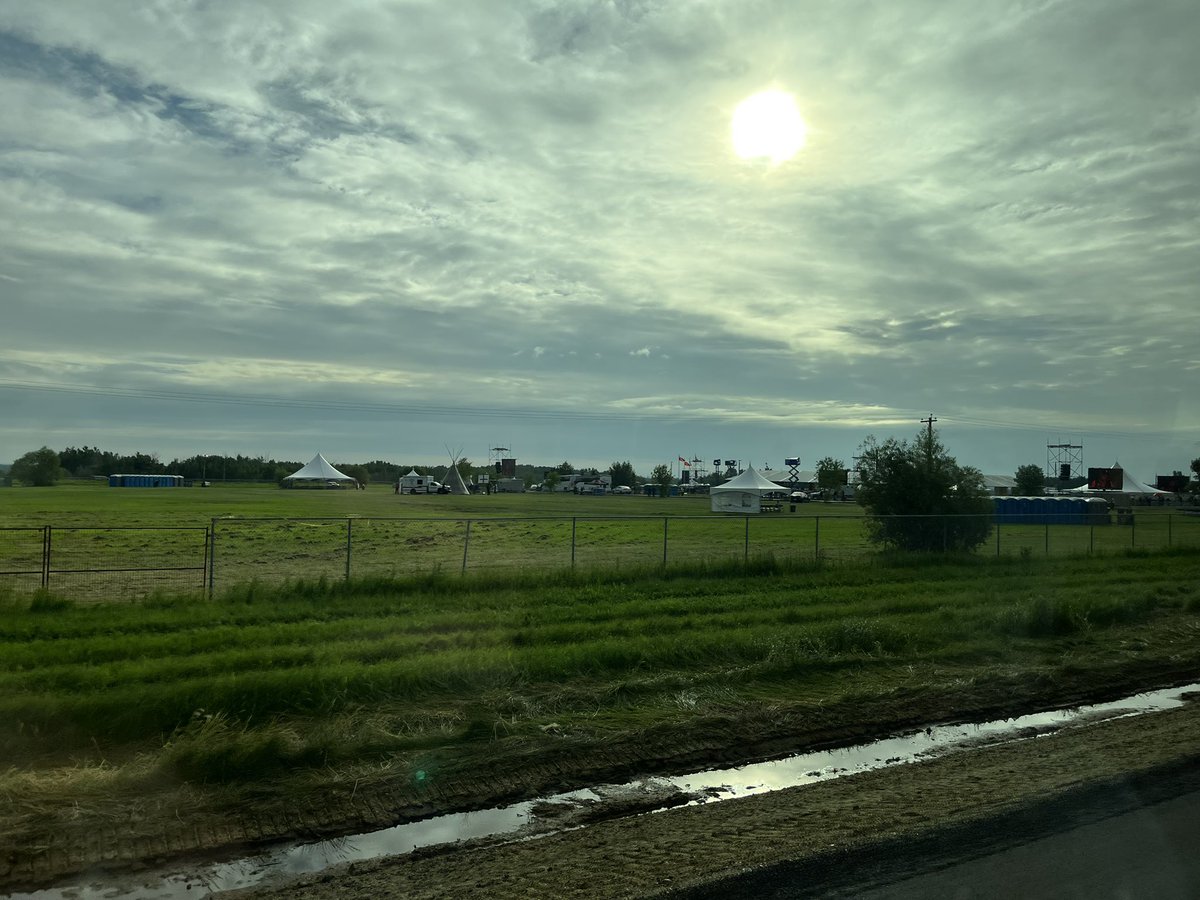 Set up and preparations underway for the thousands of survivors, elders, and knowledge keepers to hear from the Pope. #papalvisit @ctvedmonton