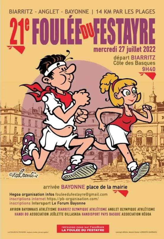 Tic tac Tic tac 
Rdv mercredi pour la foulée des festayres  ou <a href="/HandisportB/">HANDISPORT PAYS BASQUE</a>  avec la participation comme chaques années depuis le début même  des athlètes en fauteuil vont faire la foulée de 14klm♿️👨‍🦽💪