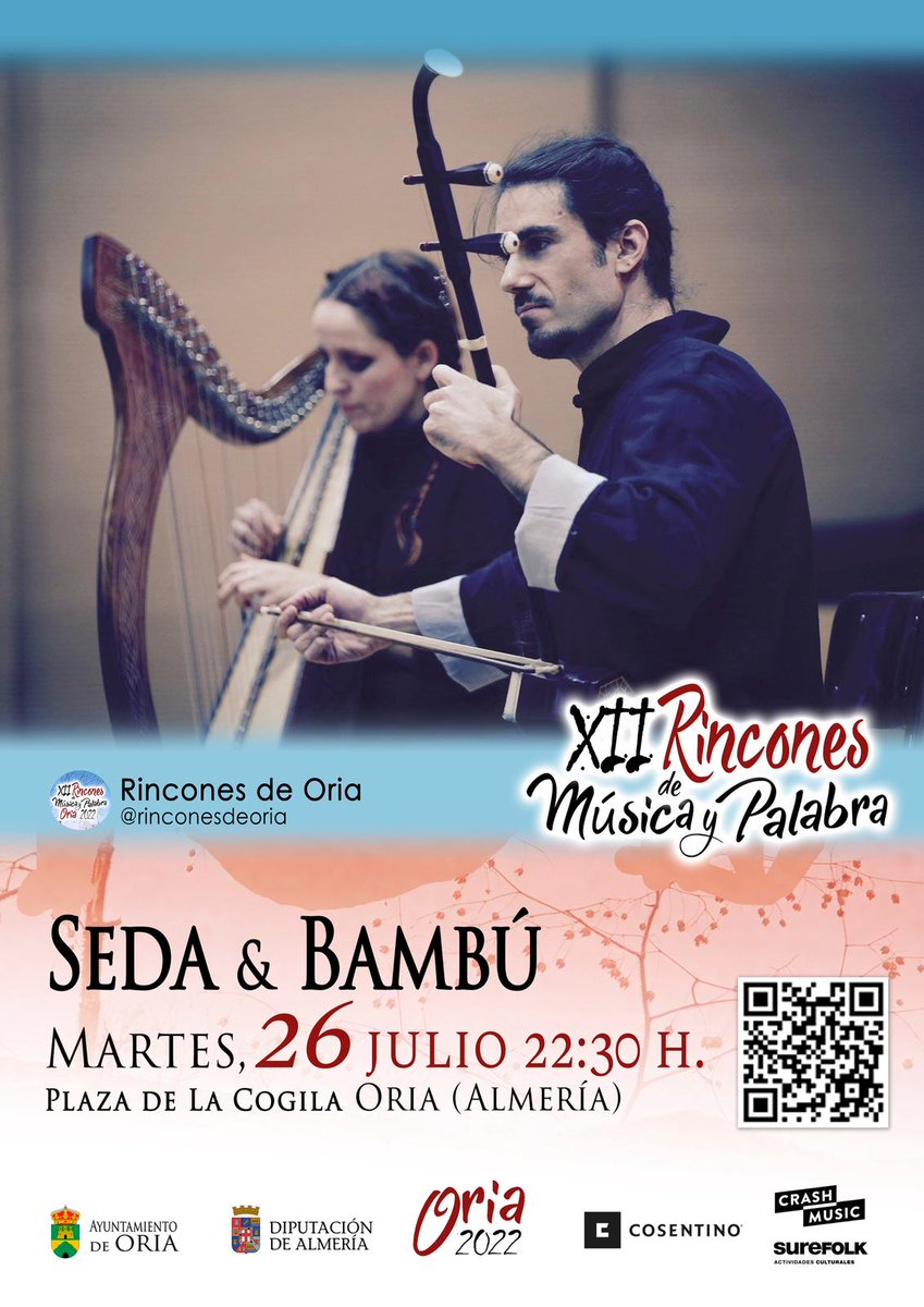 SedaBambu's tweet photo. 26/07 - 22.30 h. Plaza de la Cogila (Oria) Ciclo Rincones de Oria 

VIENTO DEL ESTE, VIENTO DEL OESTE

#SedaBambú #SedaYBambú #TodosLosTonosYAyres #TonosYAyres #SedaBambu #SedaYBambu #SilkBamboo #SilkAndBamboo #China #MúsicaTradicionalChina #MúsicaClásicaChina https://t.co/l6ANPPXWa5
