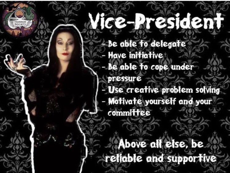 A Vice-President needs to be a fantastic motivator, maybe you will be our next! 🖤
We are hosting our AGM in September and new members are welcome to stand for a role! 
Find out more ⤵️