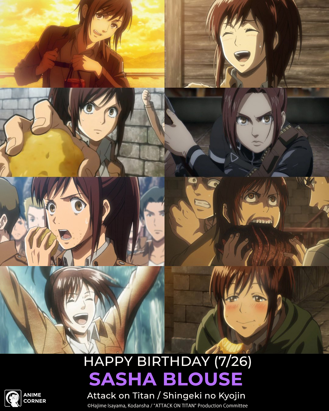 For Anime Tuesday: Sasha from Shingeki no Kyojin (aka Attack on