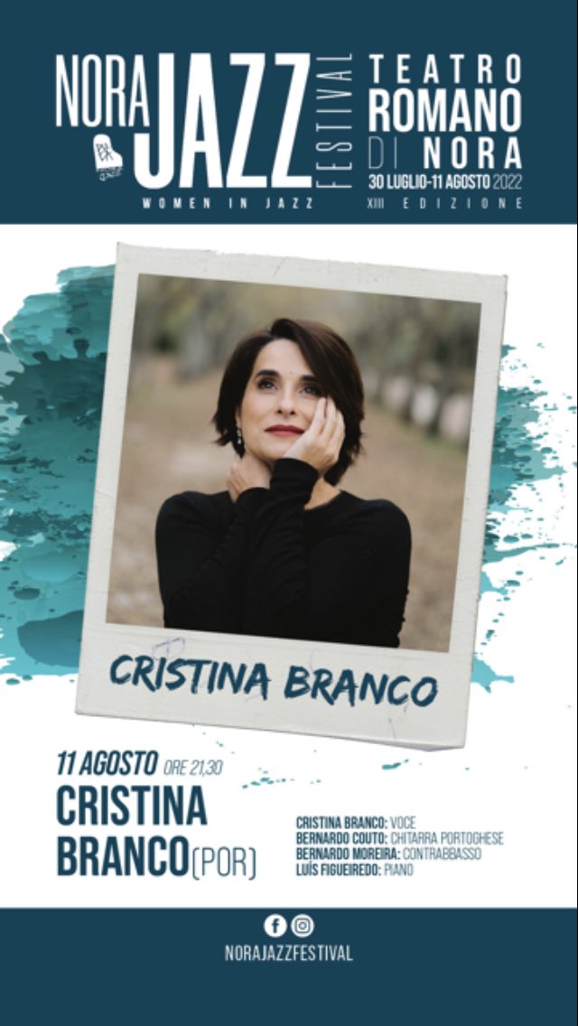 norajazzfestival (@norajazzfest) on Twitter photo 11 agosto, ore 21.30, la meraviglia del fado con <a href="/CristinaBranc20/">Cristina Branco</a> in scena al #NoraJazz 🐠🐠🐠 11 agosto, ore 21.30, la meraviglia del fado con <a href="/CristinaBranc20/">Cristina Branco</a> in scena al #NoraJazz 🐠🐠🐠