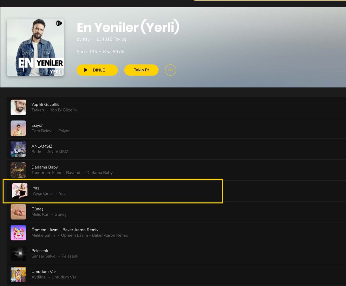 "Yaz" Fizy En Yeniler Yerli Çalma Listesi'nde!
bit.ly/3b1qFuO
<a href="/fizy/">fizy</a> <a href="/Erenhakan/">Hakan Eren</a> <a href="/Ossimuzik/">Ossi Müzik</a> <a href="/gamzekb/">Gamze Karaman Bostan</a> <a href="/AliBostann/">Ali Bostan</a> <a href="/maksimum_medya/">Maksimum Medya</a> #AyşeÇınar #YAZ #SezenAksu