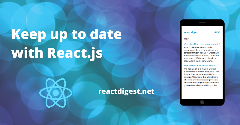 jakubgarfield's tweet photo. React Digest is free carefully curated weekly newsletter for React developers to help you learn and stay on top of technology.
