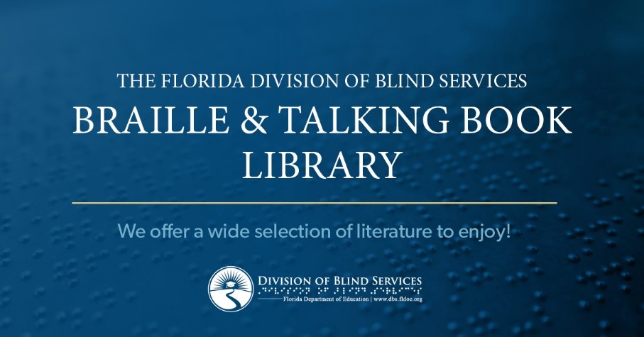 The Talking Book Library can support your love of books. The library offers reading material in #braille, #audio, and #largeprint for Floridians that are print disabled. 

To become a patron, visit dbs.fldoe.org/library