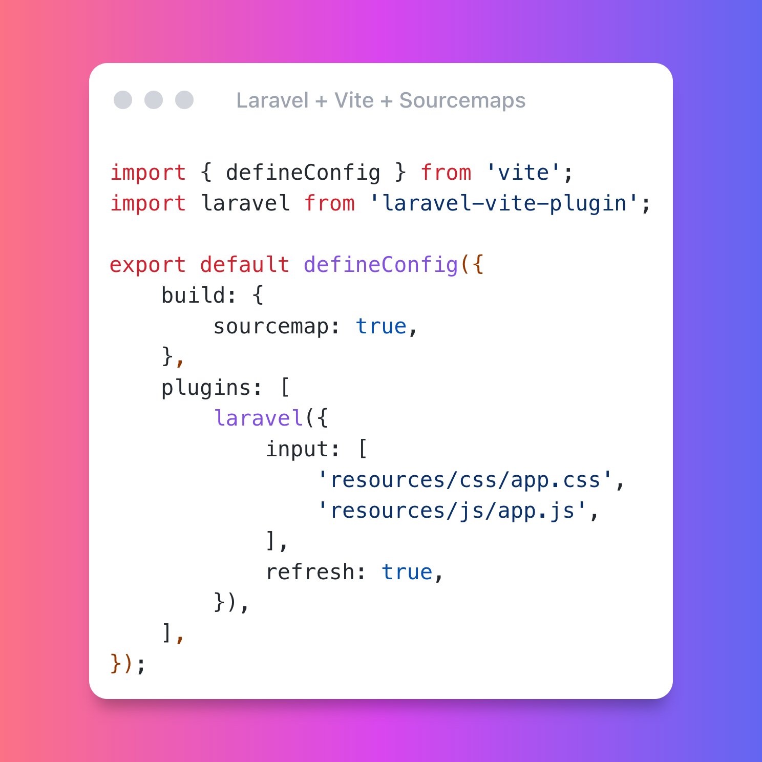 You can enable JS sourcemaps using @vite_js in Laravel 