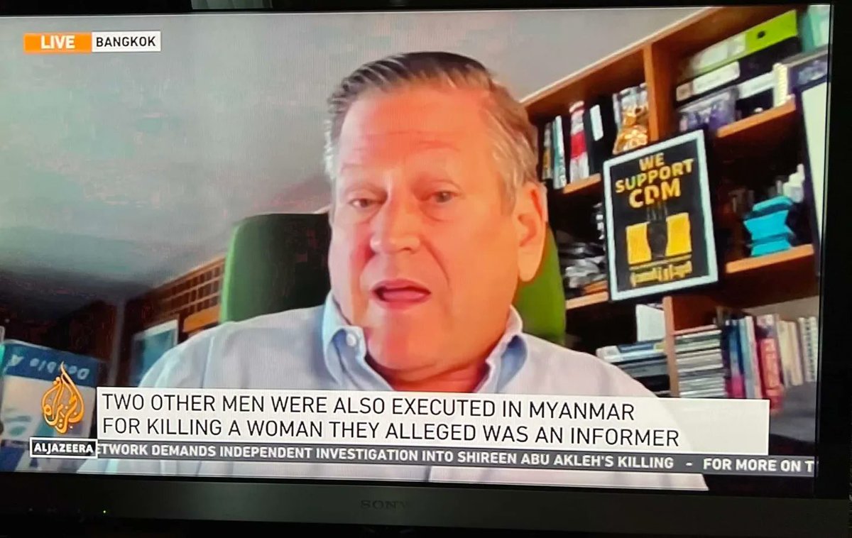 Reaproy's tweet photo. Strongly condemning #Myanmar junta's outrageous &amp; cruel execution of 4 political prisoners, demanding the international community wake up and take real action, like sanctions on MOGE and an international arms embargo vs #Burma's police &amp; military! #WhatsHappeninglnMyanmar  @hrw https://t.co/y2d673syb0