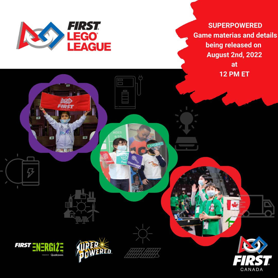 Get ready @firstlegoleague ; the materials and full details of the SUPERPOWERED season are being released on August 2nd, 2022, at bit.ly/3b6tuL4 or in the FIRST® Thinkscape Learning Management System Portal. Check it out starting at noon ET.