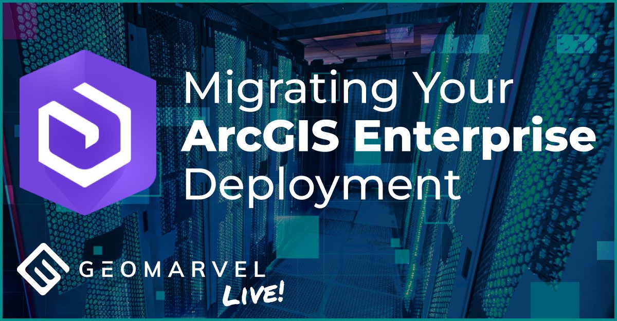 geomarvel's tweet image. Need to know how to migrate #ArcGISEnterprise to new infrastructure? Check out our latest #GeoMarvelLive video leveraging the joinSite method for migrating @ArcGISXprise.

Read Blog: bit.ly/3cyDPzT

#PortalForArcGIS #ArcGISServer #ArcGISDataStore #ArcGISWebAdaptor #GIS