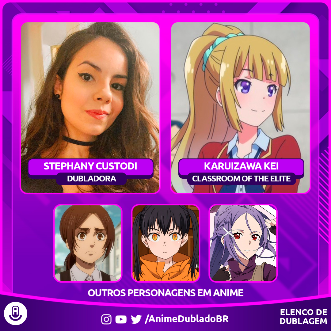 Anime Dublado on X: Stephany Custodi (@stephanycustodi) entra