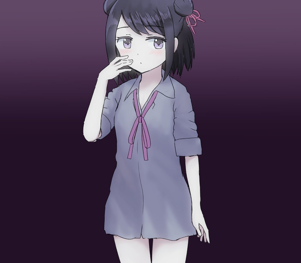「下に水着を着ているはずの黒江ちゃん 」|ウサ小のイラスト