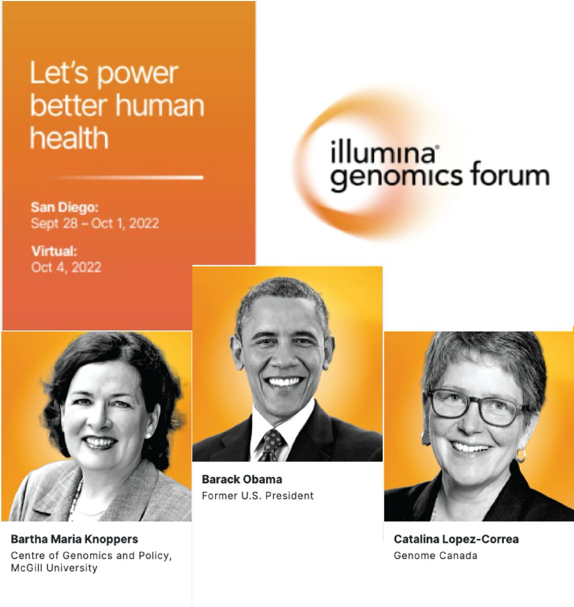 #Canadian leading voices from the #Genomics, #healthcare, and #healthpolicy community, we are inviting you to the Illumina Genomics Forum, our premier global event advancing the positive impact of #genomic health. 
Discover more and register at illuminagenomicsforum.com