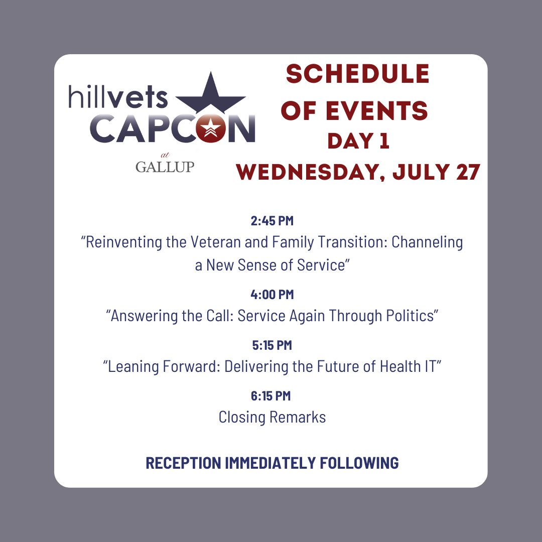 HillVets's tweet photo. You've waited patiently for it, and HERE IT IS!
The FULL AGENDA for this week's @HillVets #CAPCON_7 at @Gallup
You don't want to miss this amazing lineup of #experts, #innovators, & #leaders
Have you registered yet?
https://t.co/KHP0vkwRaE
#LEAD #Cohort7 #conference #DCEvents https://t.co/JdPgpxzJMr