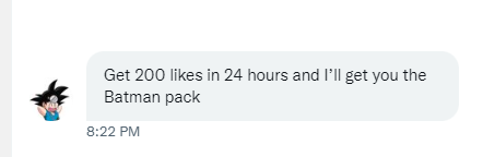 DweanyJohn's tweet photo. guys i got a like goal  from @DrZayasGaming https://t.co/A4TJlhTswk