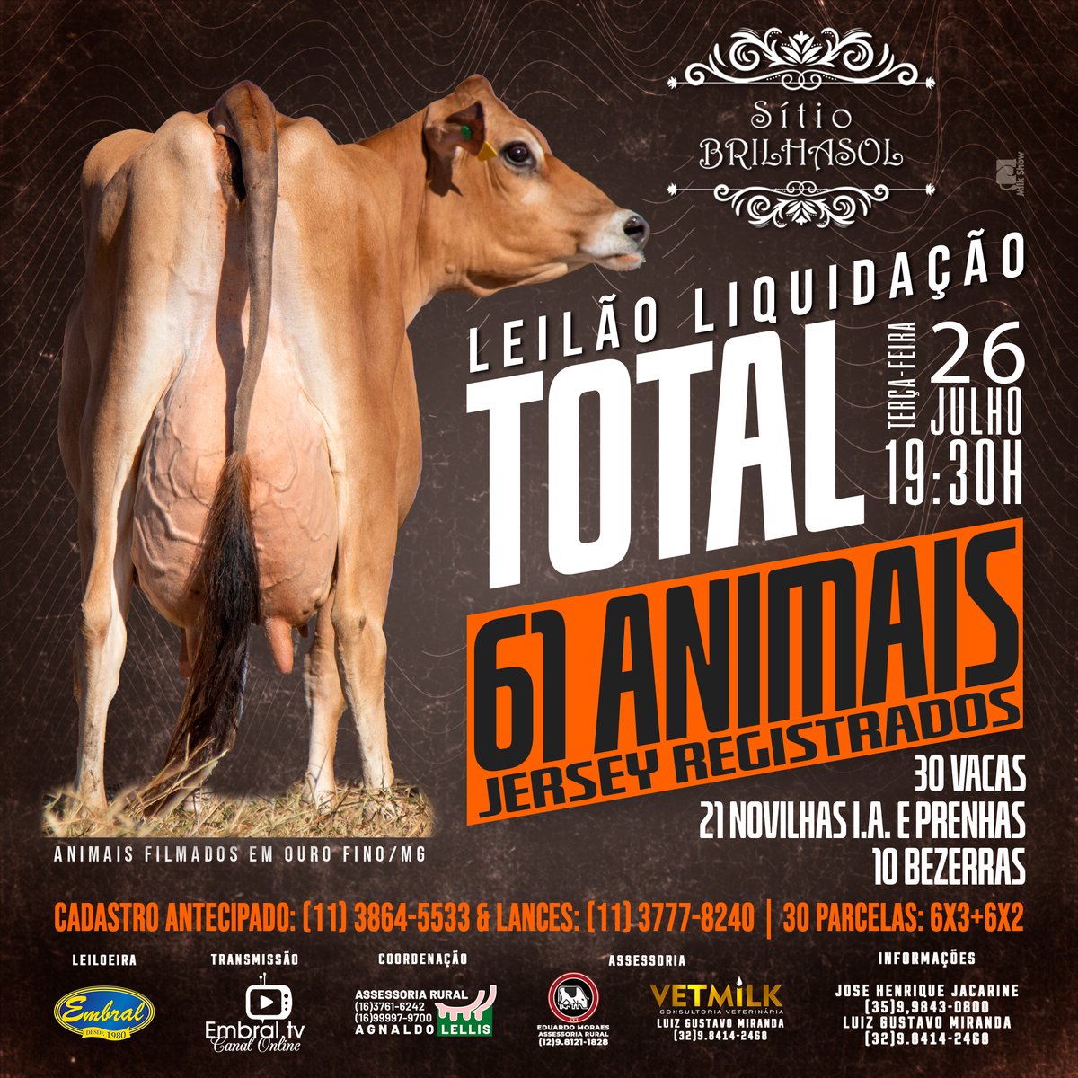 embralleiloes's tweet photo. Mais um SHOW de Liquidação🤩 consulte-nos📲estamos à disposição!
☎Inf(11)3864-5533
📞Lance(11)3777-8240
📱Whats(11)97355-5533
💢Leilão Liquidação Total Sítio Brilhasol
🎬Animais filmados em Ouro fino/MG
📆26 de Julho | 19:30 Horas
#embralleiloes #embral #embraltv https://t.co/9bW6cfpSgP
