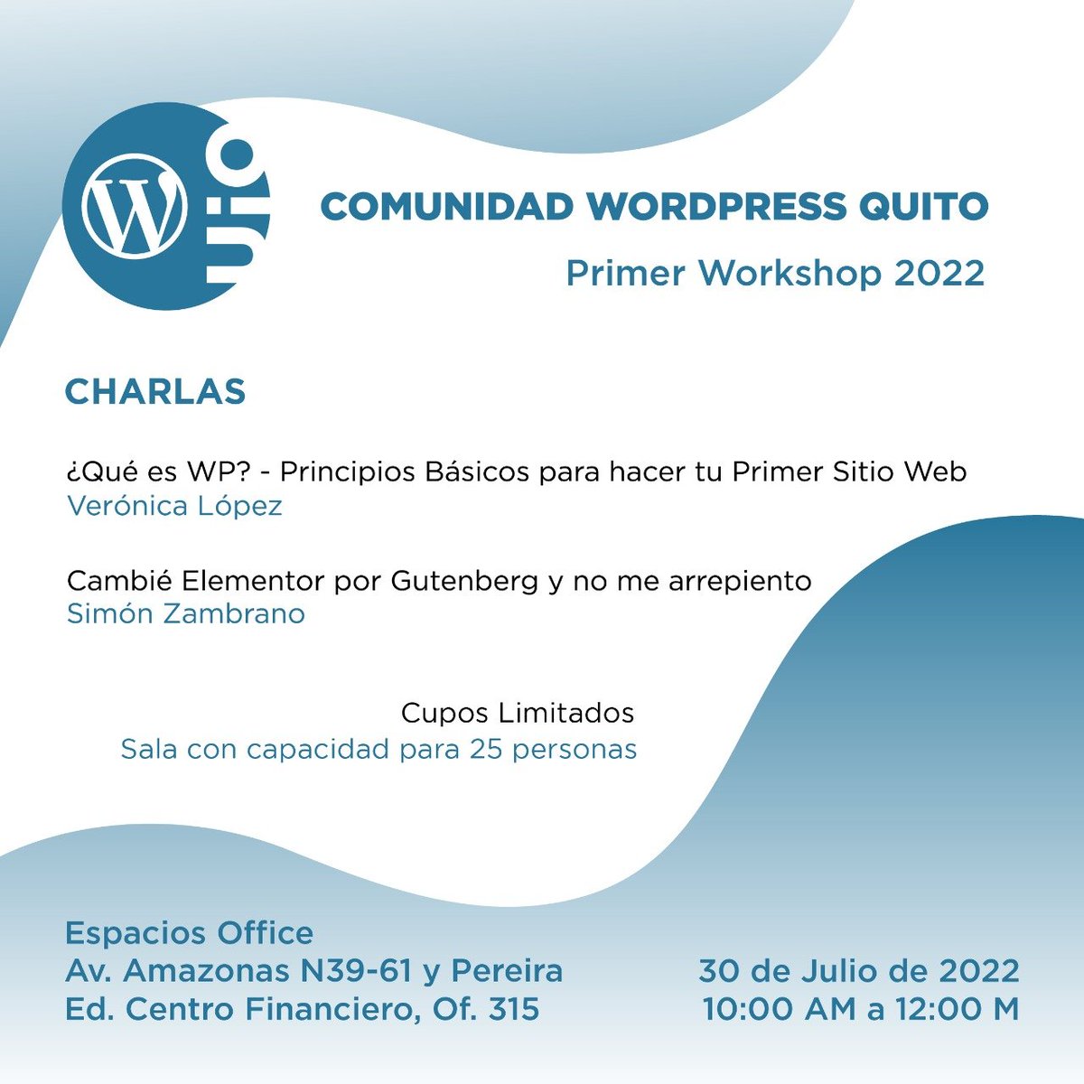 otakupahp's tweet photo. ¡Finalmente nuestro primer Workshop del 2022!
¿Sabes de WordPress o quieres saber de él?
Nos vemos este sábado.
#WPQuito https://t.co/qj4VGpptyC