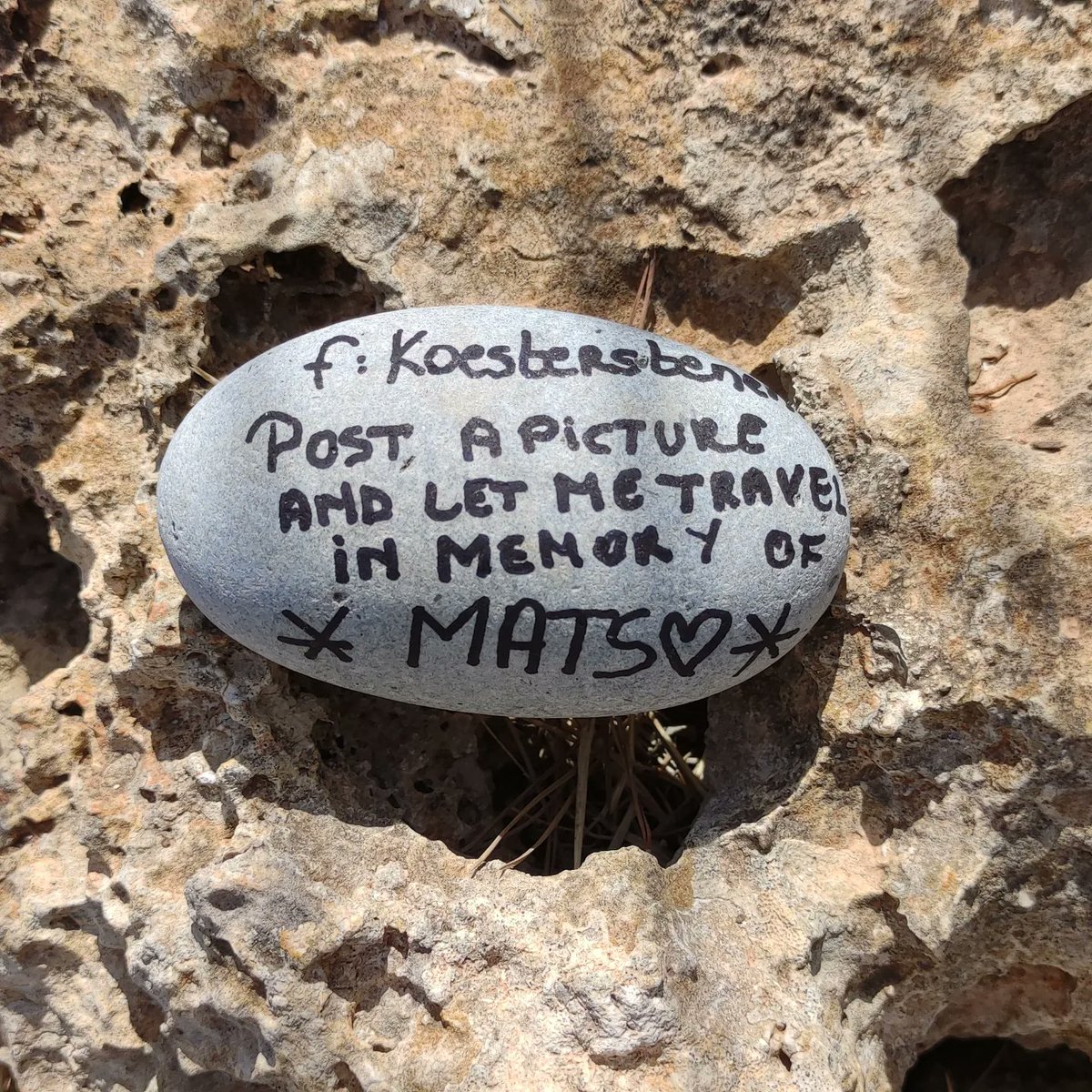 BonjourElke's tweet photo. #koesterstenen
#berrefonds
#Mats
At this beautiful beach in Mallorca, Cala gran in Cala d'Or, I left a stone for Matsβ€οΈ
Let him travel around the world π₯°
In memory of little Matsβ€οΈ https://t.co/7DUi6s7ZAk