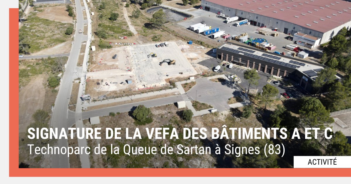 [SIGNATURE} FAUBOURG PROMOTION signe la #VEFA de deux bâtiments d'activité à #Signes (83)

>>> En savoir plus : bit.ly/3oqqxID

#signature #promoteurimmobileir #amenageur #immobilierdentreprise