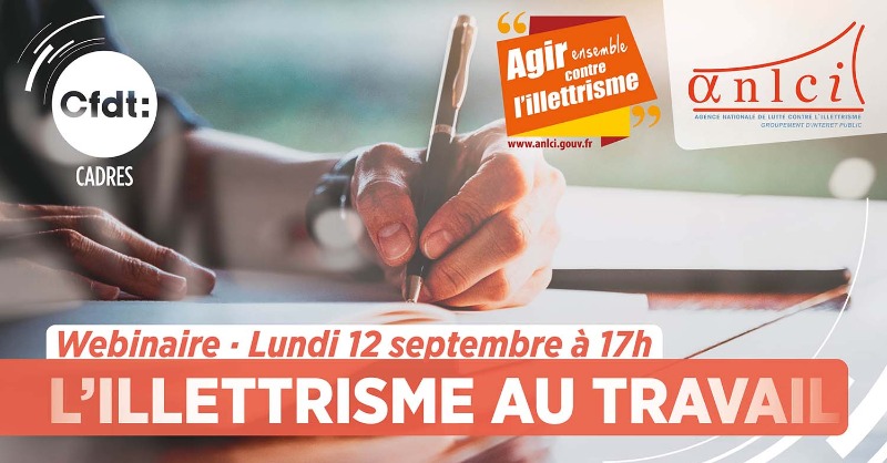 CFDTCadres's tweet photo. #Webinaire | À l'occasion des #JNAI2022, la CFDT Cadres vous donne rendez-vous avec l'#ANLCI pour un échange sur l'#illettrisme au travail 👉 https://t.co/ucZ5mPCpbI

📅⏰ On se retrouve le 12 septembre dès 17h avec Christian Janin, @annefloquintin et @PascalMoulette.