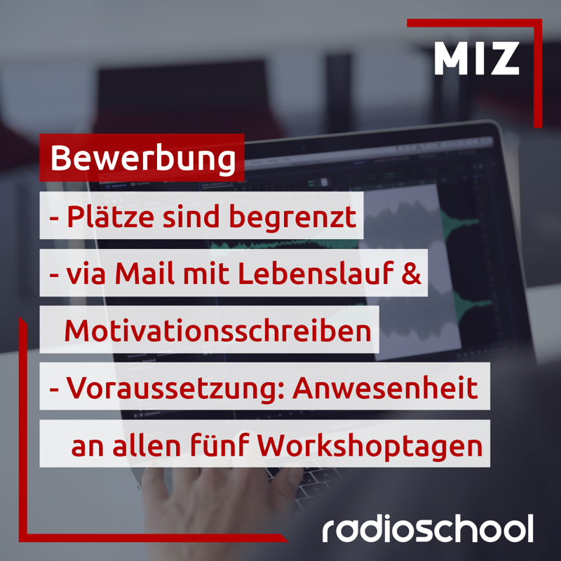 MIZBabelsberg's tweet photo. Die MIZ #RADIOSCHOOL ist zurück! Nach zwei Jahren Online-Workshops kommt das kostenlose Programm zwischen dem 26. &amp; 30. September 2022 wieder vor Ort ins MIZ zurück. Bewerbt euch noch bis zum 25. August 2022. Mehr Infos gibts in den Slides und auf unserer Webseite.