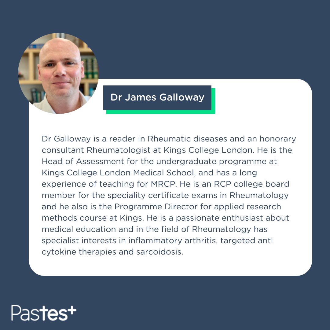 🦿 Join our Rheumatology go-to Dr James Galloway for our first MRCP 1 webinar, starting 28th July at 5.30pm GMT. Register today for exclusive access to the live webinar. All attendees will receive a recording of the session. 💻
us06web.zoom.us/webinar/regist…
#mrcp #rheumatology #webinar