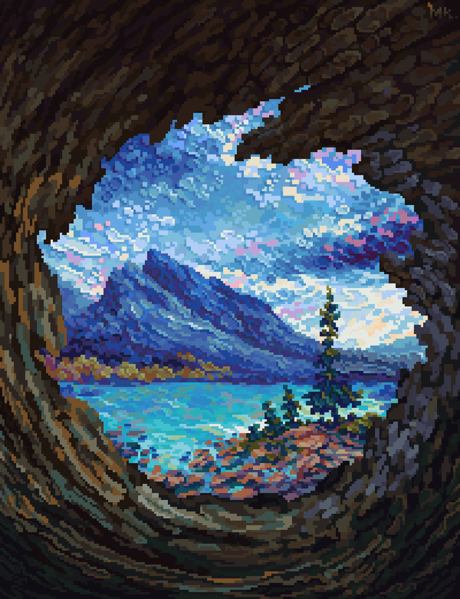 A Peek Through 🌲

Can you feel the ridges? The feeling?
#pixelart #art 

Love for <a href="/amtrusova/">Anastasia Trusova</a> for her artstyle ❤️