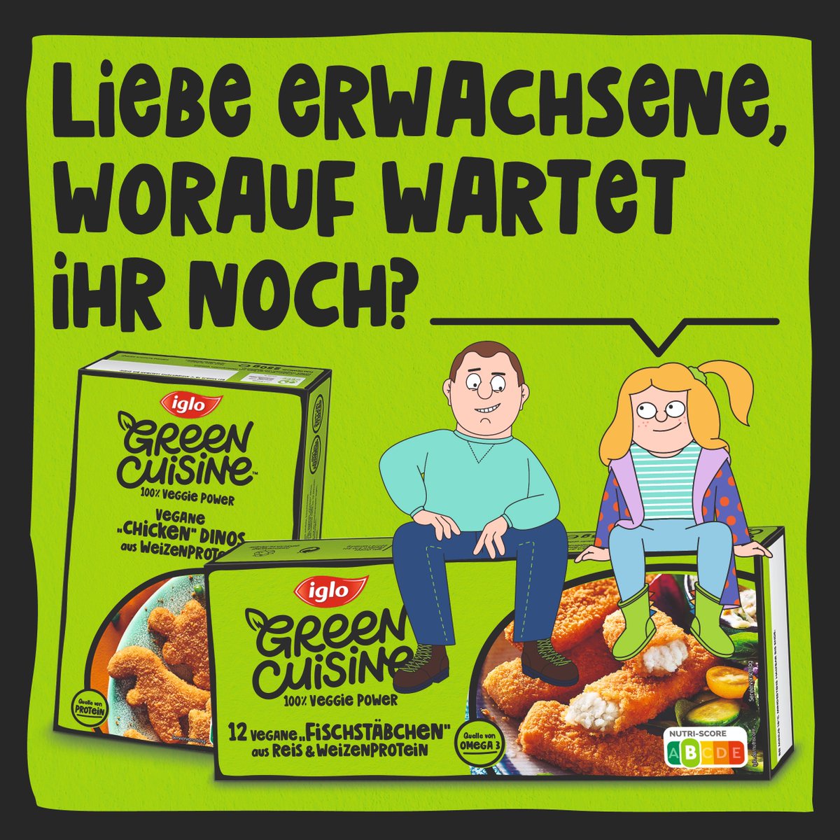 #WelcomeToThePlantAge
Mit unserem neuen #GreenCuisine Markenauftritt thematisieren wir die #Ernährungswende zwischen der Generation Greta und den Erwachsenen, regen zur Diskussion an und bringen klimabewusste Ernährung auf die Teller – denn: Die Zukunft is(s)t pflanzlich!