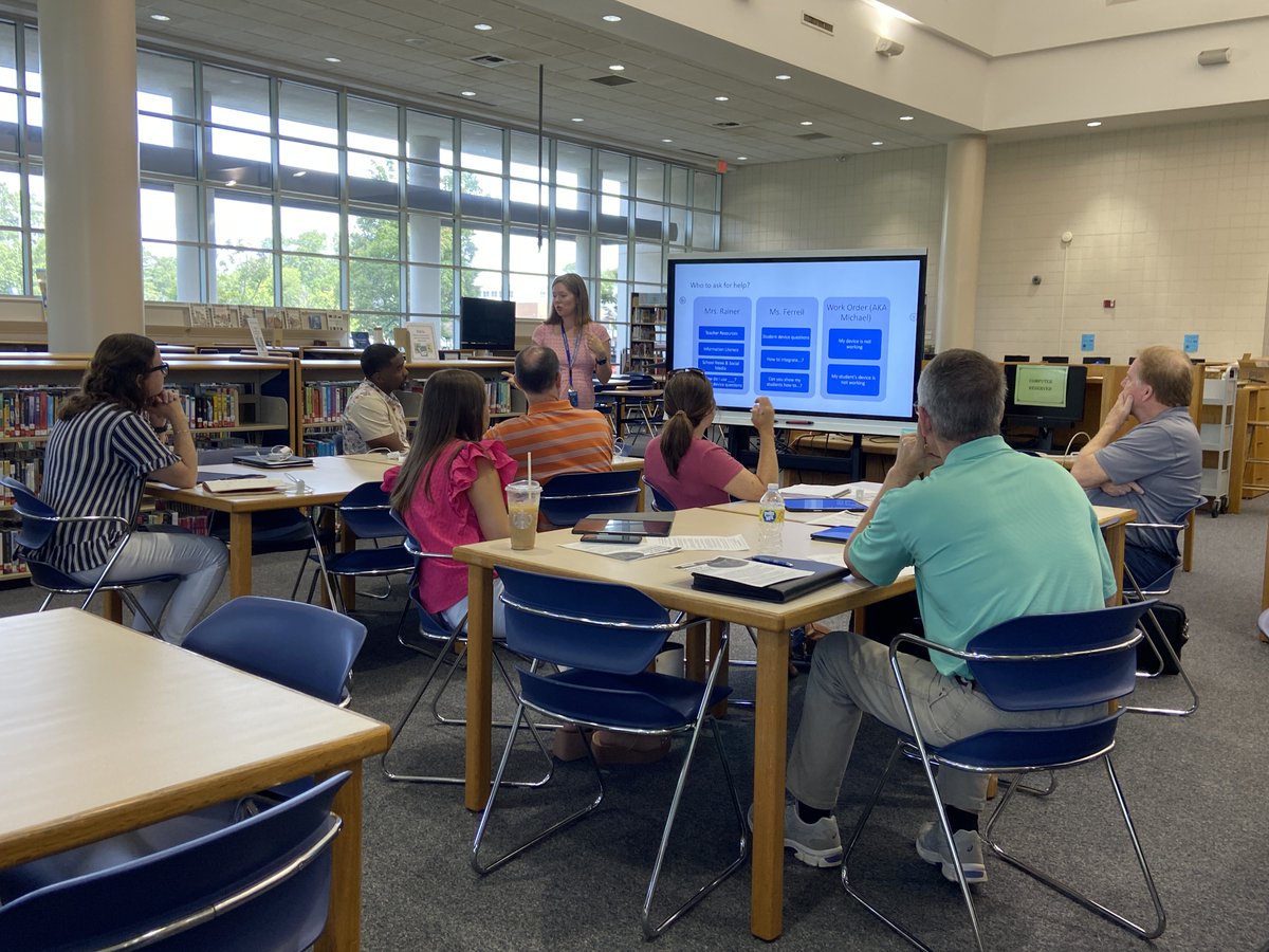 New year, new teachers and <a href="/KatieRainer1/">Katie Rainer</a> is already working on getting teachers set up for success with their devices <a href="/AuburnJrHigh/">Auburn Jr. High</a>!