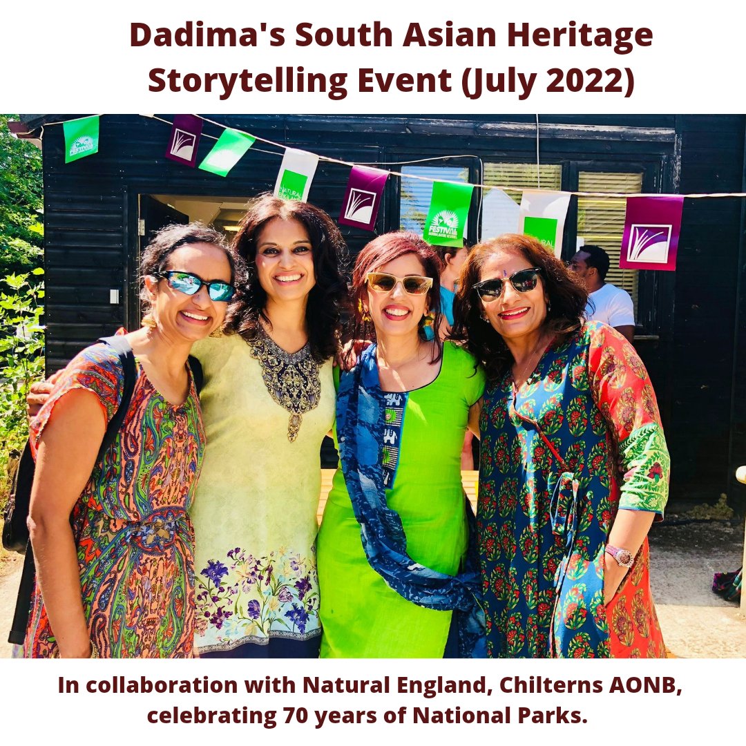 🧵July 22: Dadima's 1st community @SAHM_UK event in @ChilternsAONB celebrating #southasianheritage stories & #ancestralwisdom in collab with @NaturalEngland 70yrs #NationalParks @NAAONB Reflections, gratitude & #ourstoriesmatter ⬇️Excited to plan 2023, making more stories visible