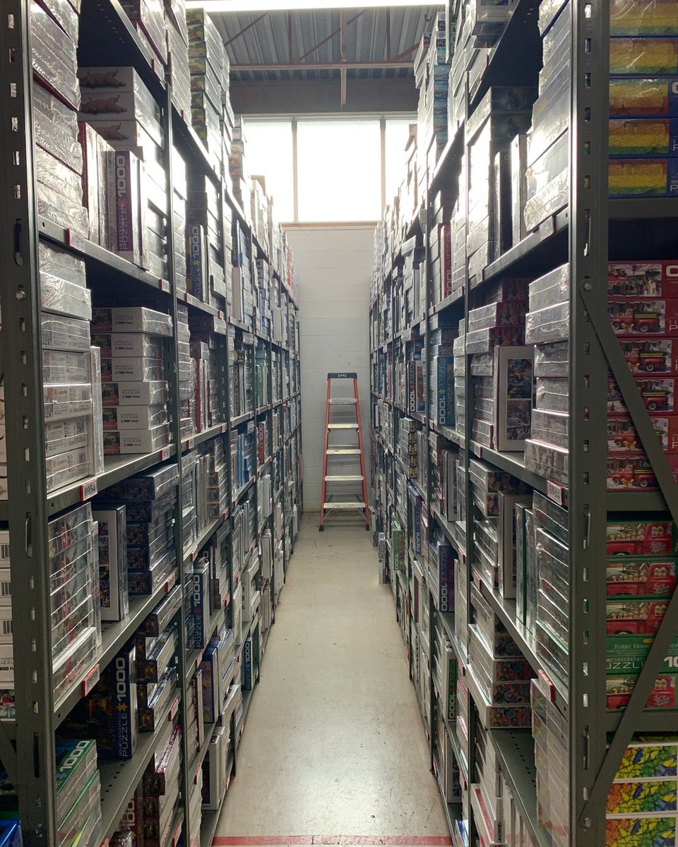 europuz's tweet photo. The racks and racks of puzzles just NEVER end. Stay tuned, as Ill be doing a series previewing ALL our puzzles here at Eurographics. https://t.co/emdTcVuKCK