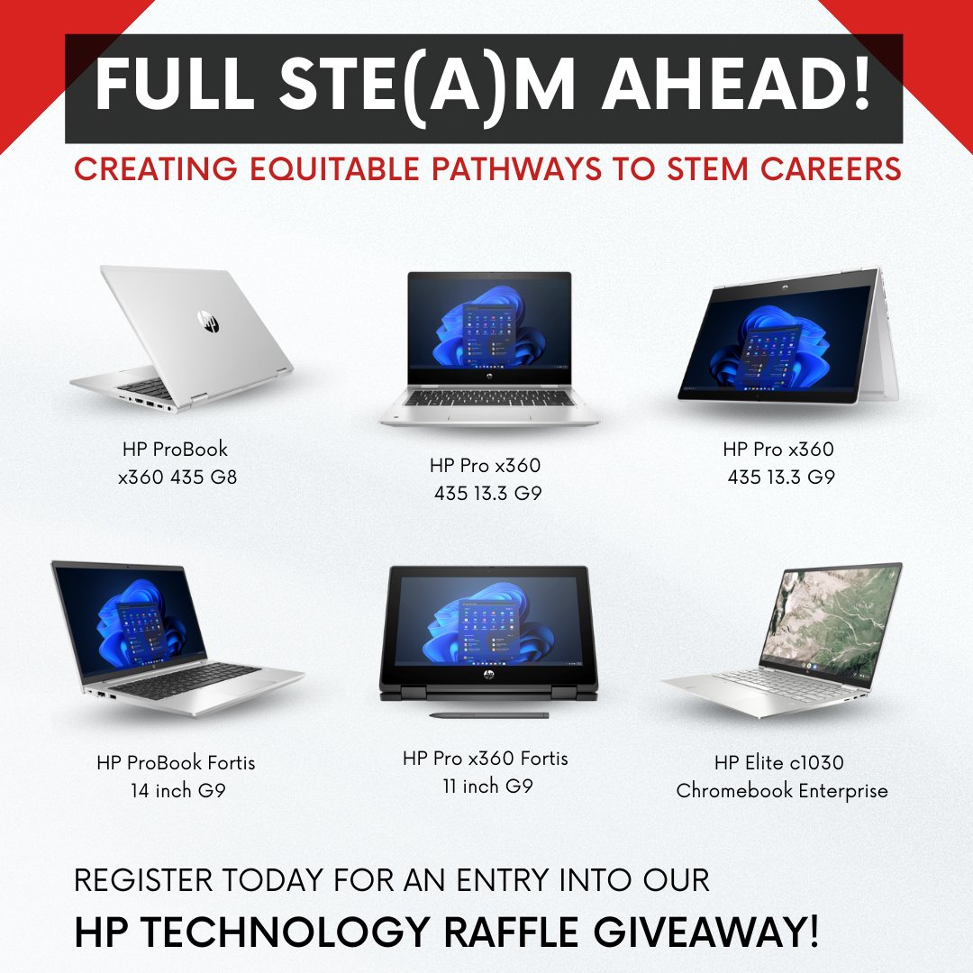 Happening this week! Don't miss this virtual learning opportunity focused on expanding access to STEM education and career opportunities. It's not too late - register today to qualify for an entry into our HP Technology Raffle Giveaway! >> bit.ly/3w59cbs