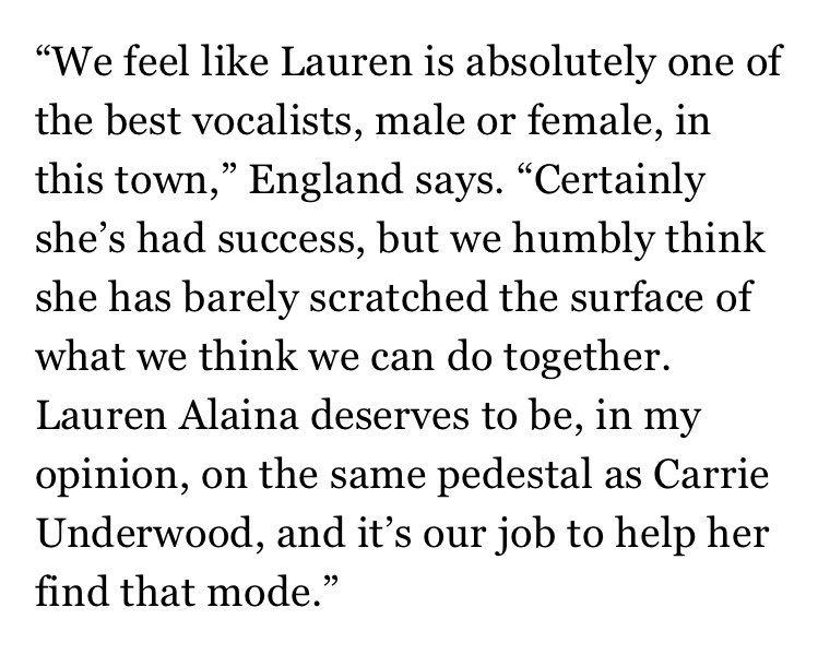 truealainer's tweet photo. YES, @BigLoud!!! That’s what I like to hear. It’s about time @Lauren_Alaina gets the recognition she deserves! https://t.co/Yrp494W4D7