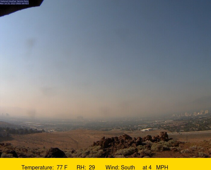 NNPHAQ's tweet photo. #OakFire smoke is impacting Northern Nevada including much of southern Washoe County (Reno, Sparks, Incline Village). Expect Moderate to Unhealthy air quality today with clearing later this morning into the early afternoon. Smoke is expected to return this evening. #BeSmokeSmart https://t.co/FLykE7YgeP