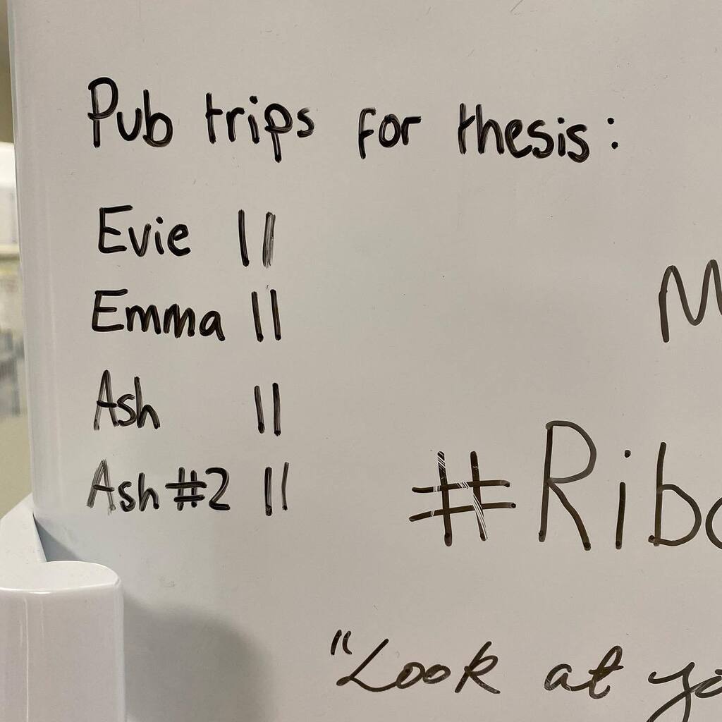 Finding motivation for writing a thesis can be hard. The reward for page count milestones is currently working, but too much success could be counter productive… instagr.am/p/CgcPNuaj3VC/
