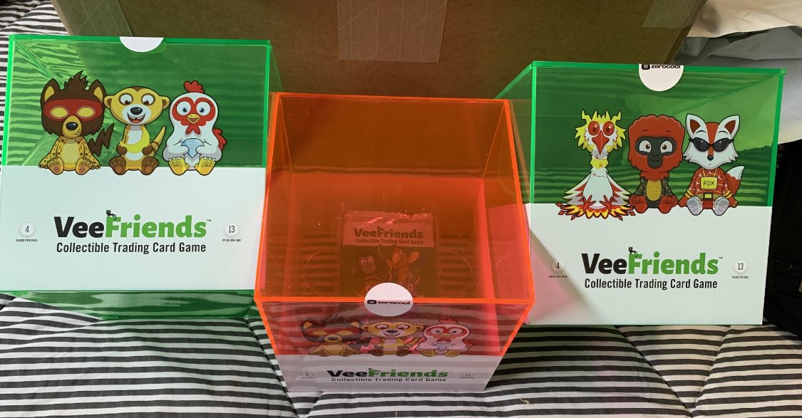 Look what came in the mail today.

Thanks <a href="/garyvee/">Gary Vaynerchuk</a>, still can’t believe I minted 3 <a href="/veefriends/">VeeFriends</a> series 2.  

Should I open them? Why is one red and two green?