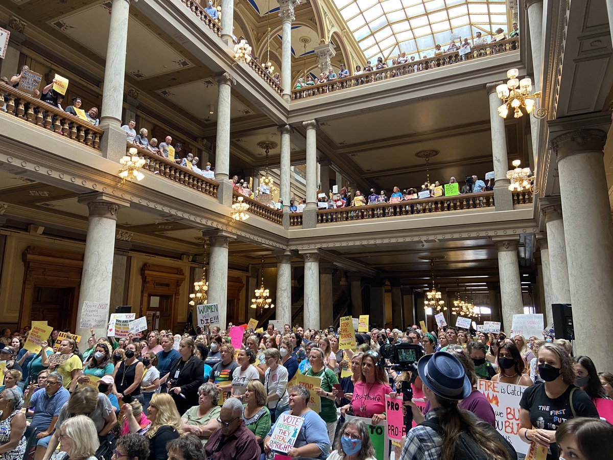 RIGHT NOW: Thousands of Hoosiers are packing the Statehouse as Indiana legislators prepare to debate banning abortion in our state.

We aren't backing down — not now, or ever. 💪 #BansOffIndiana