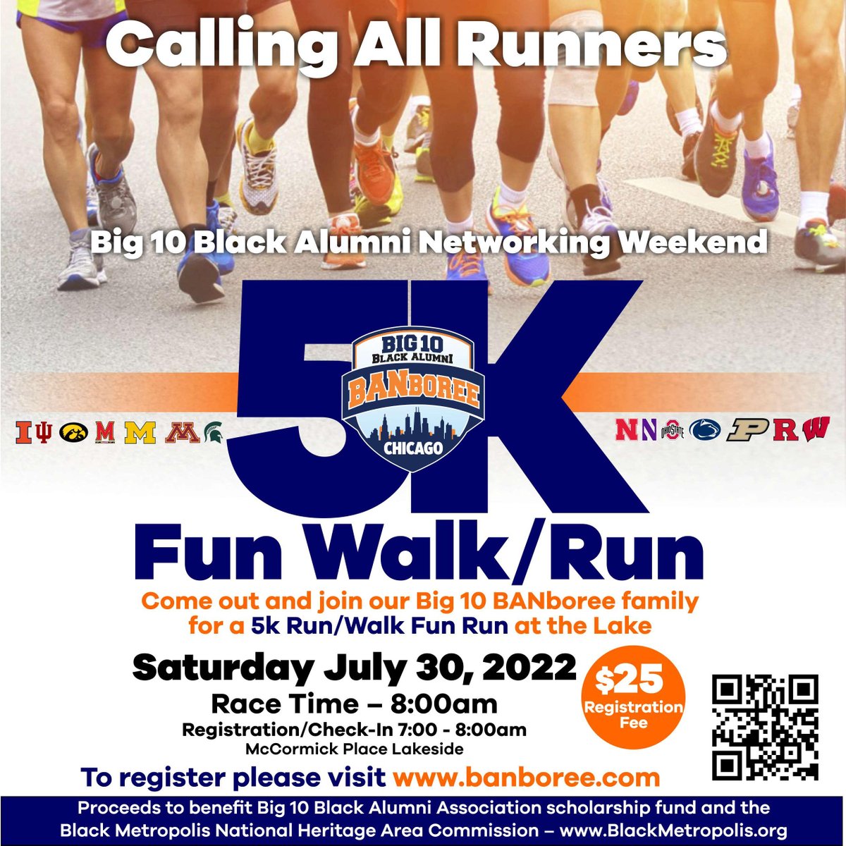 The Black Metropolis National Heritage Area Commission is hosting a Fun Walk/Run - Saturday, July 30, 2022 | Registration starts 7 AM! 
Please join and share! BlackMetropolis.org