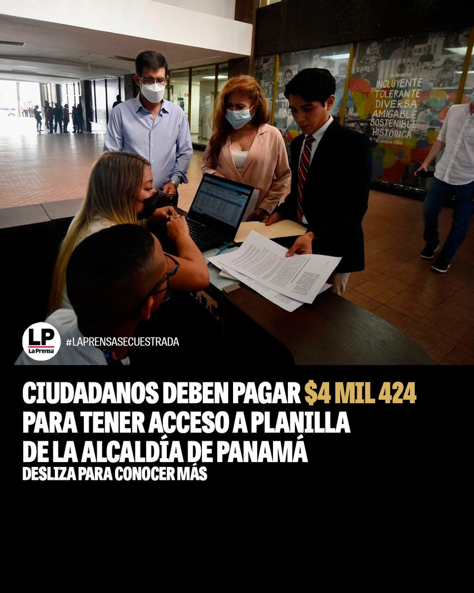prensacom's tweet photo. HILO
El activista Freddy Pittí, junto a un grupo de ciudadanos, solicitó información sobre la planilla y el presupuesto de la Alcaldía de Panamá, pero le comunicaron que debía pagar por la documentación.
#LaPrensaSecuestrada 
https://t.co/I5oKnMpMLv https://t.co/tOCIPtqMZX