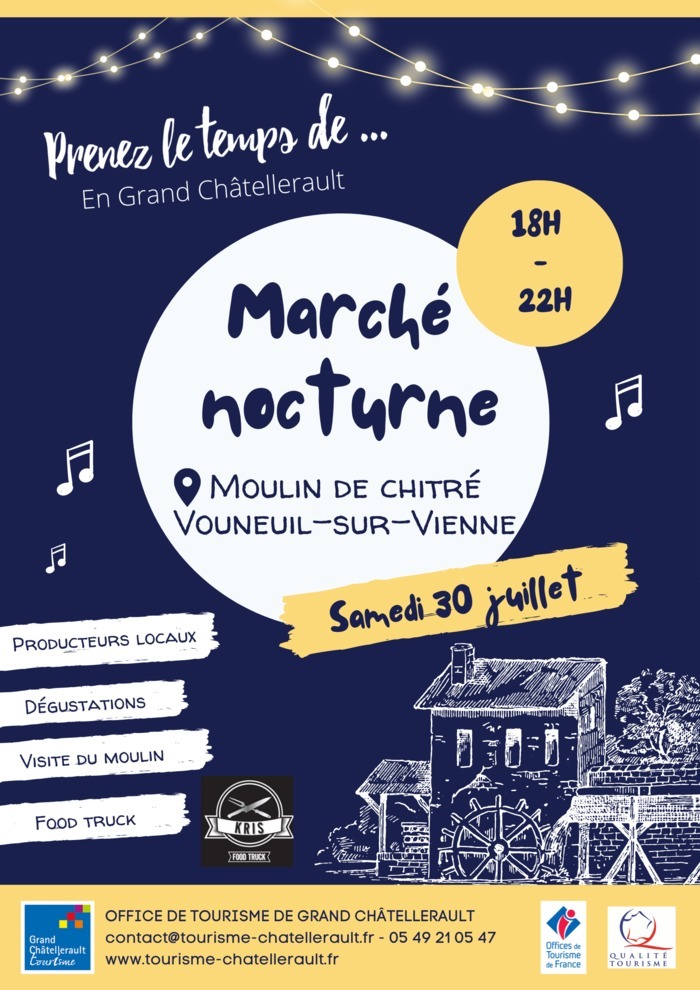 OTChatellerault's tweet photo. #ChatelleraultTourisme organise au #moulin de Chitré un marché nocturne avec artisans et producteurs locaux.

😍 Visite gratuite du moulin à cette occasion!

#vouneuilsurvienne #grandchatellerault #vienne86 #poitou https://t.co/NGCLe9SQwL