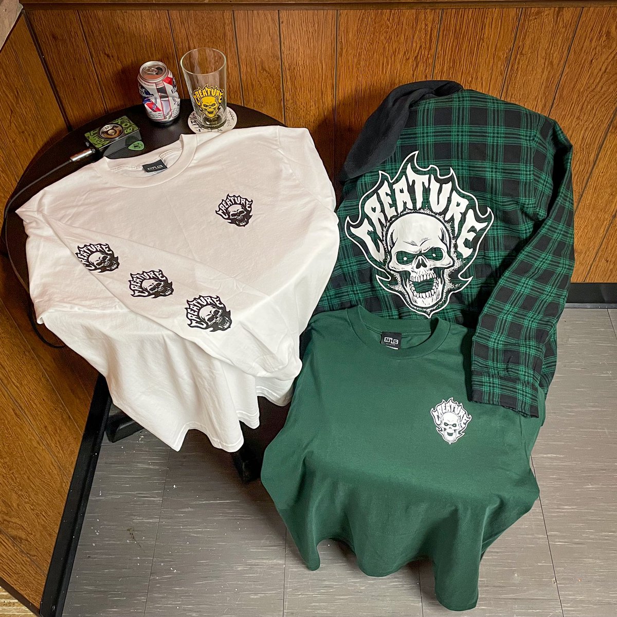 creaturefiends's tweet photo. Catch a buzz in the NEW Bonehead Flame offering 💀  Featuring Flannel Jacket, Pint Glass, L/S &amp; S/S tee 🍻 Slide through your local Haunt and check em out today!
#SupportYourLocalCREATURE #CreatureSkateboards https://t.co/qdnsHBLG3M https://t.co/R5YjPeh0uv