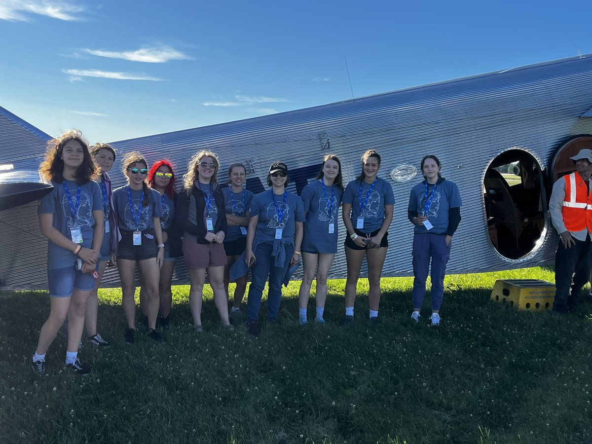 #GirlVenture2022 Day 2. Several campers went on a Ford TriMotor ride this morning!  #OSH22 <a href="/EAA/">EAA</a> #AirVenture2022