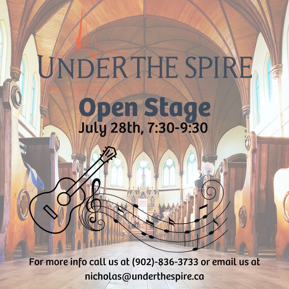 Thursday July 28th at 7:30 we’re so happy to welcome back our Open Stage event here at Historic St. Mary’s! Bring your guitars, voices, fiddles, anything you’ve ever wanted to do and get ready for a great night of local talent. See you there!