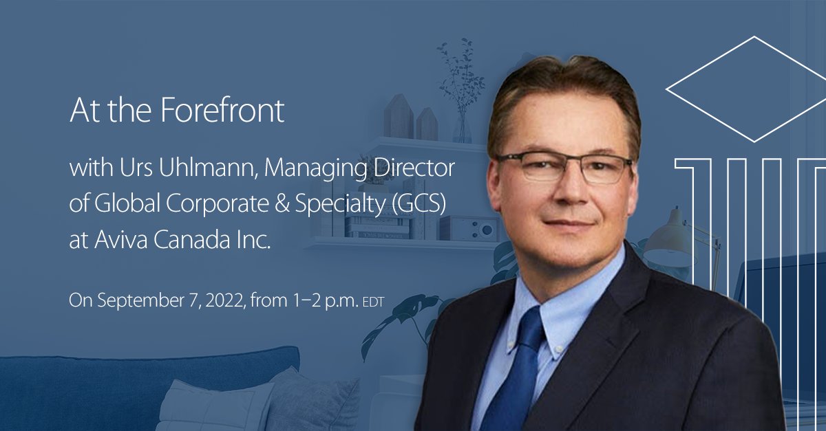 Join us for our At The Forefront webinar: CLIMATE CHANGE: INSURING A NET ZERO FUTURE on Sept 7, 2022 1PM-2PM ET. Urs Uhlmann, Managing Director of Global Corporate &amp; Specialty at Aviva, discusses the role of insurers in transitioning to net zero. Register: bit.ly/3rsAyGV