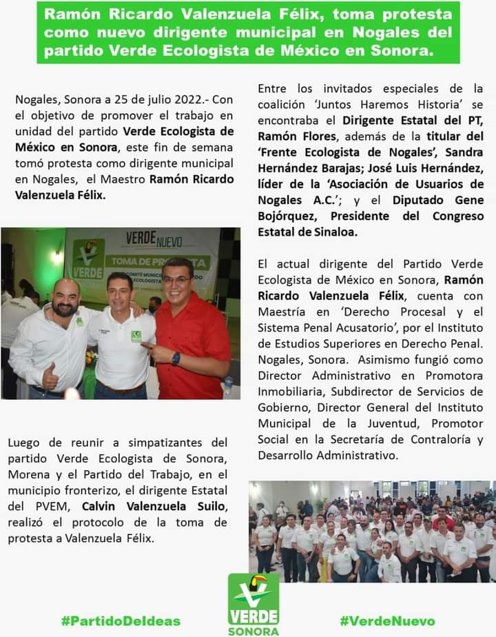 #VerddSonora #PartidoDeIdeas #VerdeNuevo