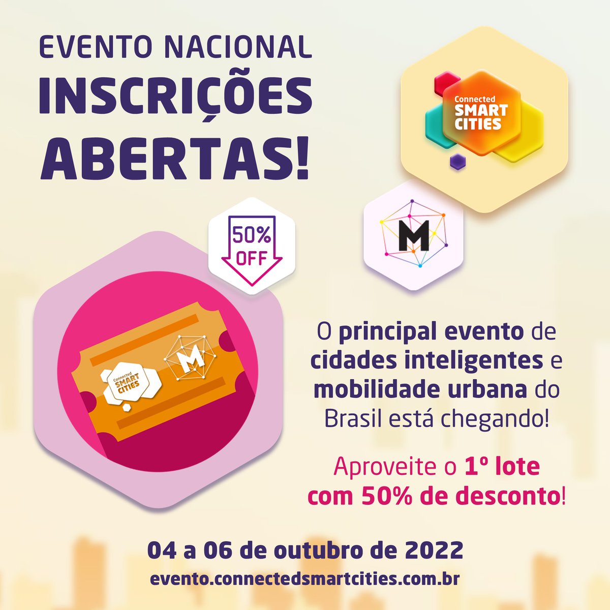 nectainova's tweet photo. Já estão abertas inscrições para o maior evento de cidades inteligentes do Brasil!

🎟Aproveite a promoção especial de lançamento e garanta sua inscrição com 50% de desconto!

Acesse: https://t.co/uGY6FkGZlg

 #connectedsmartcities #smartcities #smartcity #cidadesinteligentes https://t.co/F071za7caY