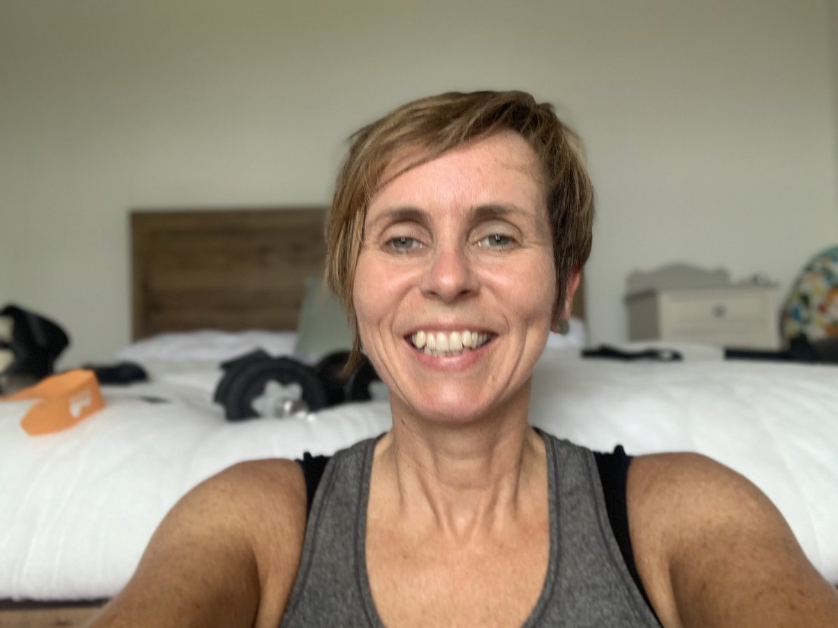 Sat on the floor, boiling, dumb bells, ankle bands and weights scattered behind. Monday bi-weekly training session done 👍. Thank you <a href="/ExtrafitUK/">Extrafit Health & Performance</a> - I would merely stroll around the block without your dedication and know how 😁💪