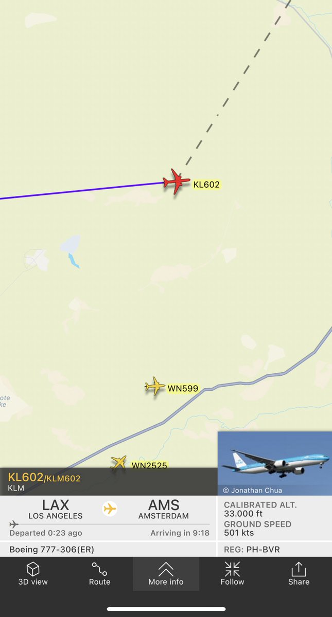 MennoSwart's tweet photo. De #KL602 van @KLM gaf korte tijd 7700 noodmelding. Nu is de squawk 7710
PH-BVR
Boeing 777 https://t.co/KqC7kyaOsz
