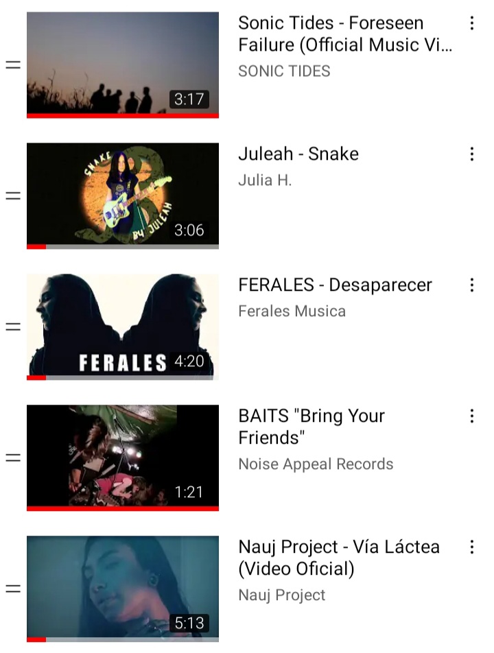 Los videos que agregué a la lista de reproducción de #Youtube son:
Foreseen failure - <a href="/SonicTides/">SONIC TIDES</a> 🇧🇪
Snake - @juleahmusic 🇦🇹
Desaparecer - <a href="/FERALESBANDA/">FERALES</a> 🇨🇴
Bring your friends - Baits 🇦🇹
Via láctea - <a href="/NaujProject/">Nauj Project</a> 🇨🇴
Link: youtube.com/playlist?list=…