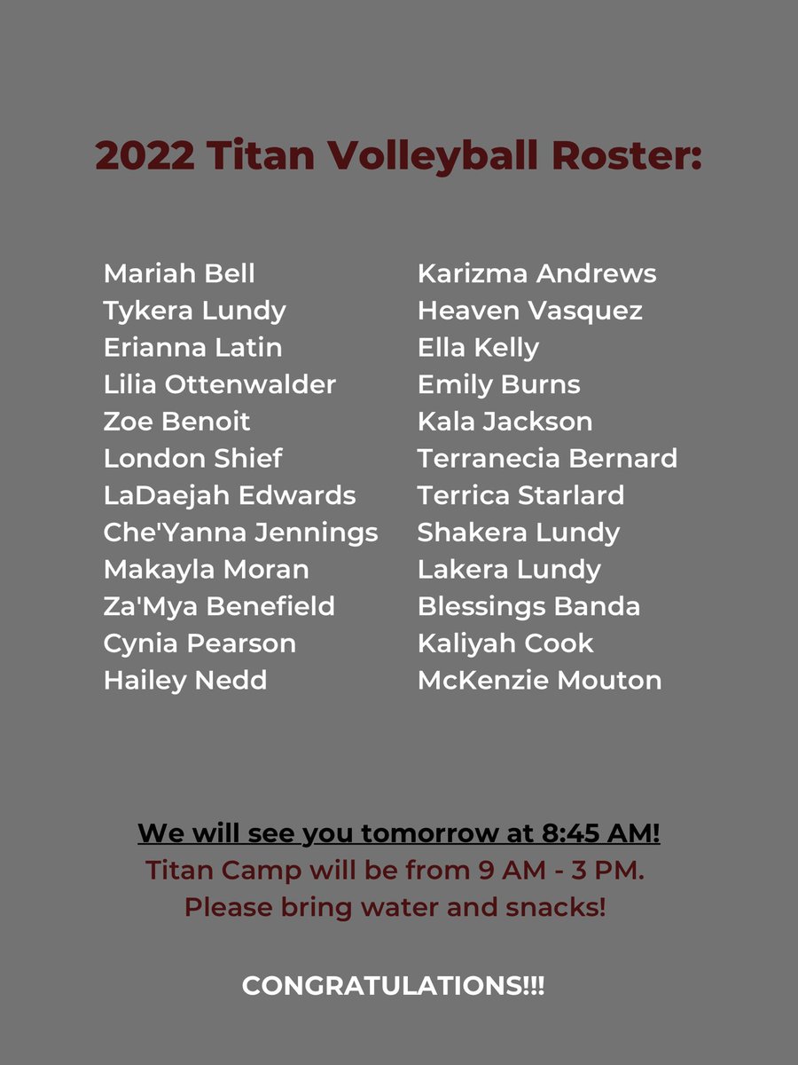 lsssvb's tweet photo. CONGRATULATIONS, TITANS! We’ll see you in the morning! 🤙🏽🏐 #PointTitans https://t.co/SLSDjSBbcp
